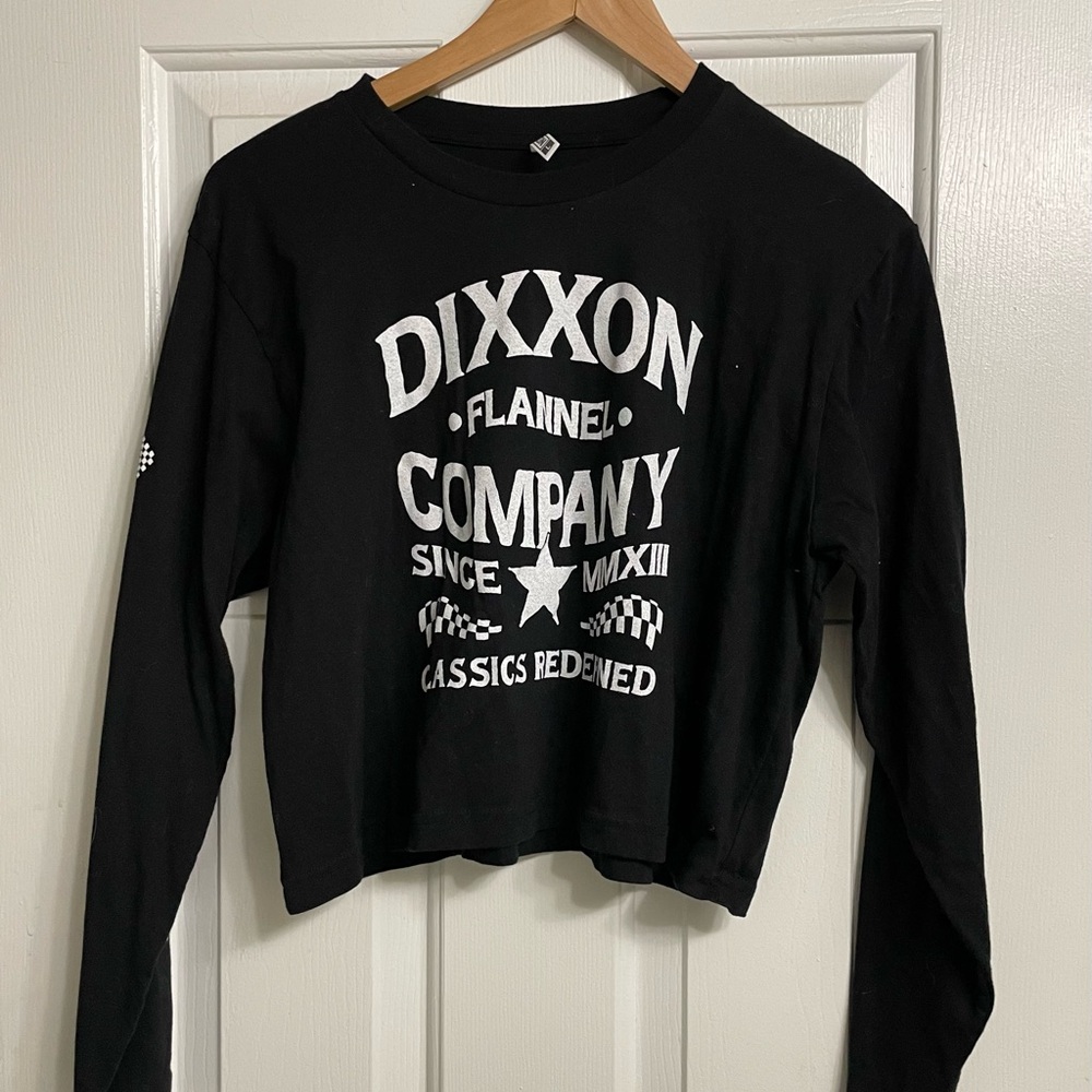 DIXXON Black and White Graphic Long Sleeve Women's Tee